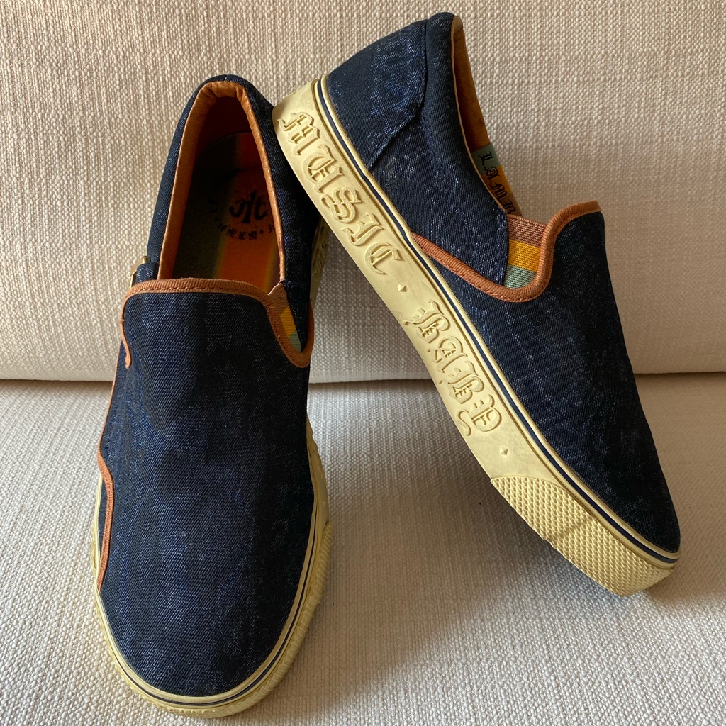 L.A.M.B., Katella Tex, Navy Python Slip Ons